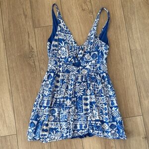 Hollister Blue and White Floral Dress